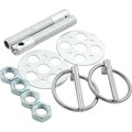 Allstar 0.38 in. Lightweight Aluminum Hood Pin Kit; Silver ALL18472